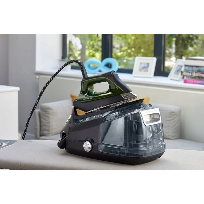 Парова станція Rowenta Silence Steam Pro, 2800 Вт, 1,3 л, чорний з зеленим