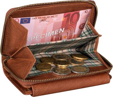 Benthill Women's Wallet Large Genuine Leather - Wallet with RFID Protection - Wallet with Many Card Slots - Women's Purse including Gift Box, Color: Brown