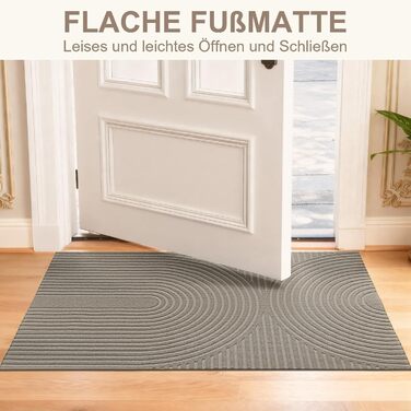 Килимок примічний та вуличний FEOMOS 80x120 см, протиковзний вологопоглинаючий килим для вхідних дверей, коридору, балкона та кухні, бежевий, придатний для прання