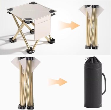 Зручний складаний стілець для кемпінгу та відпочинку на природі (хакі, 33 см)