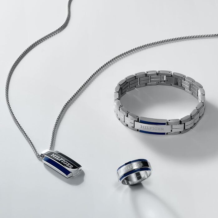 Браслет чоловічий Tommy Hilfiger з застібкою-карабіном, сталь/срібло/жовте золото