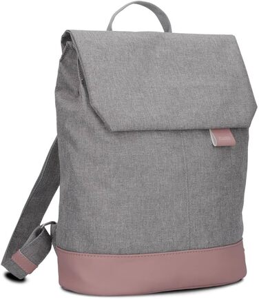 Two Ladies' Backpack Olli OR13 Daypack 7 Liter, robust, durable, water-resistant, padded back panel, main compartment with zipper, hidden pocket, mobile phone pocket, slip pockets, padded laptop compartment (Powder)