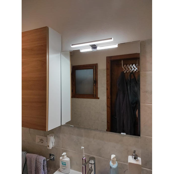 Azhien LED Mirror Light Bathroom 10W 820LM Neutral White 4000K, Slim 14mm Width 3in1 Mounting IP44 230V Wall Light Mirror Lamp 600mm, Flicker-Free Bathroom Vanity Mirror Lights (30cm)