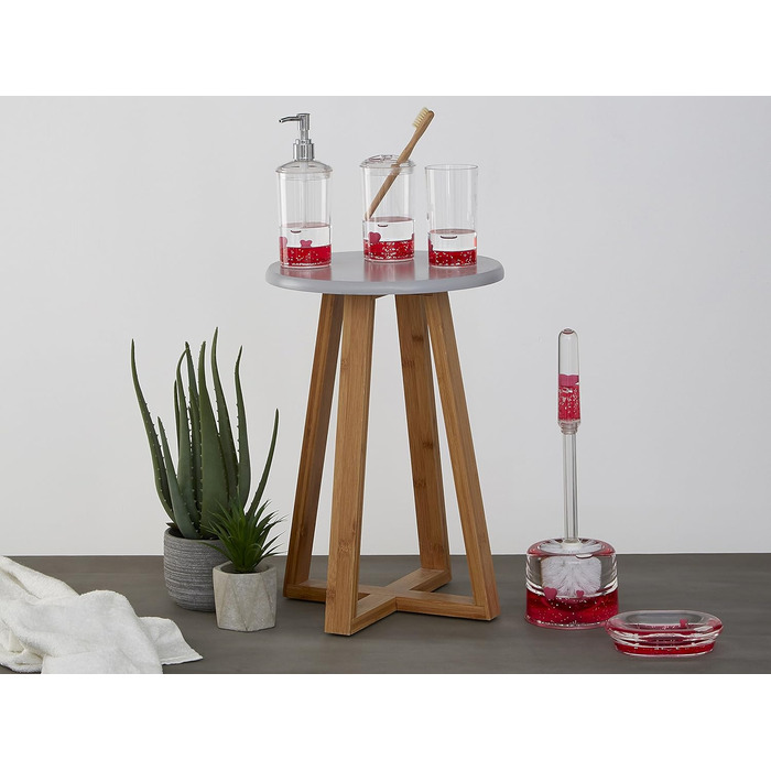 Миска для мила Premier Housewares з акрилу, з плаваючими сердечками, прозора/червона, 10 x 14 x 3 см