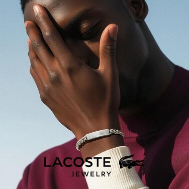 Браслет Lacoste BASELINE чоловічий срібний або чорний - стильний аксесуар