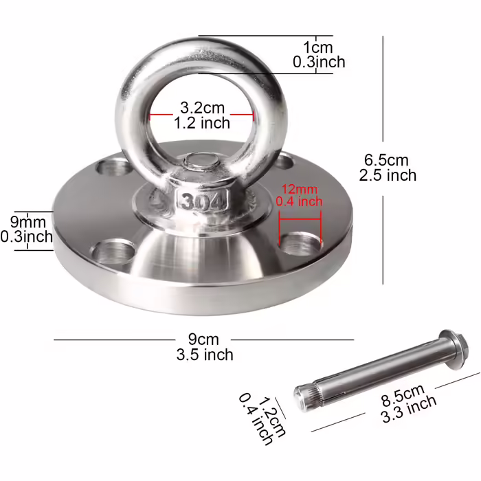 TSSS Heavy-Duty Ceiling Hook for Hammock, 500 kg Load Capacity, 304 Stainless Steel, Fixing Hook, Hanging Chair, Punching Bag Holder with Anchor Bolt