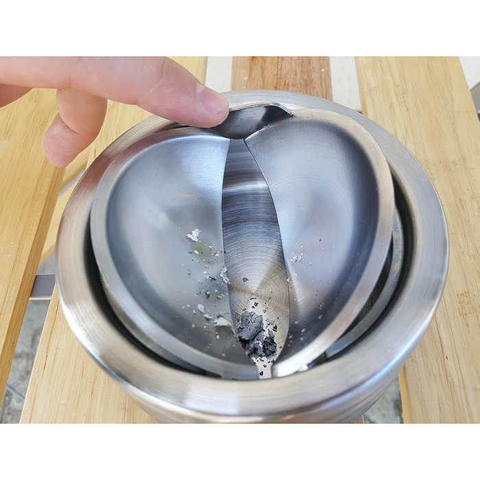 Попільничка з кришкою Bambelaa, нержавіюча сталь, для бару, 1 шт.