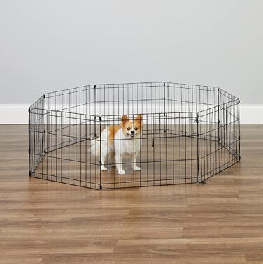 New World Dog Playpen & Exercise Pen - No Door, Black E-Coating, 61x76cm (61x61x18in)