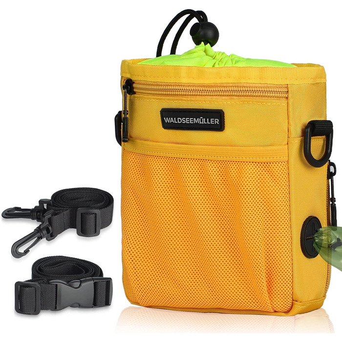 Сумка для корму для собак Waldseemüller, тренувальна сумка для домашніх тварин, підходить для собак маленьких та великих порід, з диспенсером для пакетів для екскрементів, карабіном, регульованим поясним ременем та плечовим ременем