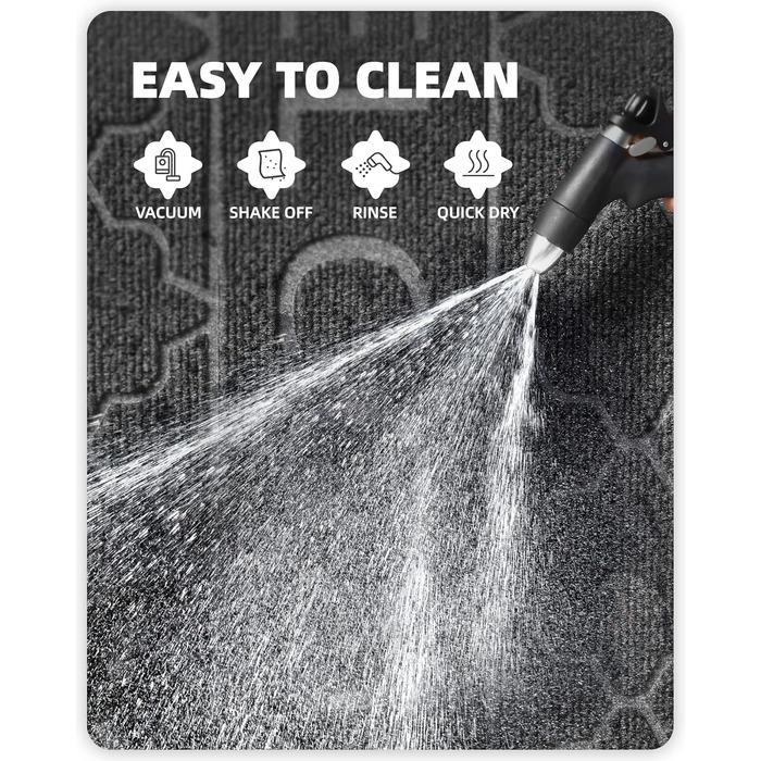 Килимок для дому та вулиці Color G, 45x75 см, чорно-сірий, вологостійкий, для входу, саду