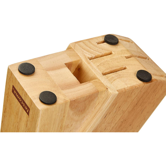 Набір для ножів і ножиць Tescoma, дерев'яний блок, 16x8x21 см, бежевий