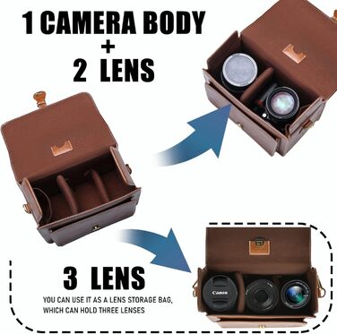 Сумка для камери Cwatcun Kaeratasche - водонепроникна сумка для камери Canon, Nikon, Sony DSLR/Mirrorless (Коричнева)