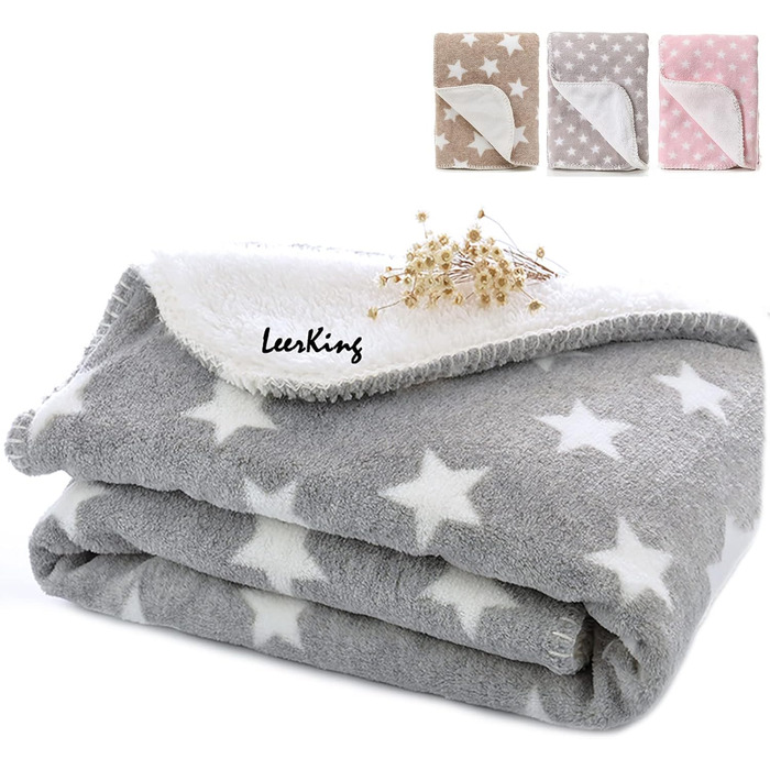 Флатуша плед для собак та котів LeerKing, 100 x 150 см, сірий. Двошаровий, м'який, для дивана, ліжка, авто. Можна прати.