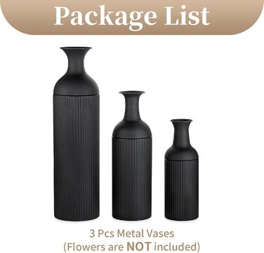Large White Metal Floor Vase - Modern Textured Design, 68/51/41cm - Perfect for Pampas Grass & Home Decor