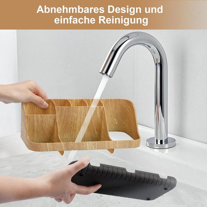 Тримач для зубних щіток у ванну кімнату: органайзер для електричних щіток та пасти, 7 відділень, дерев'яний, для сім'ї