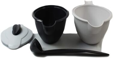 Термосоусник Tupperware Thermo-Duo 400 мл, сірий/білий, з ложкою, для подачі соусів, ізотермічний посуд