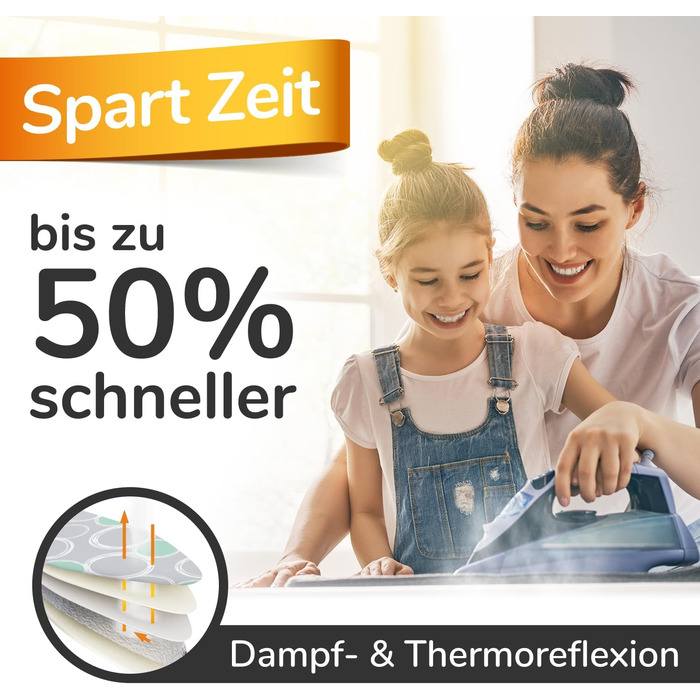 Покриття для прасувальної дошки Turbo 120x45, 5 шарів, бавовна ÖKOTEX, терморефлексія, EasyFit, Made in Europe, сірий XL