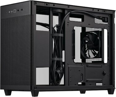 Корпус ASUS Prime AP201 MicroATX чорний (33 літри, підтримка 280/360 мм кулерів, відеокарти до 338 мм, ATX блок живлення)