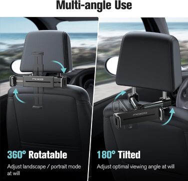 Тримач для планшету в авто MoKo, регульований, універсальний, для iPad, Galaxy Tab, iPhone, сірий