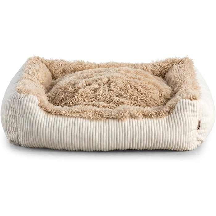 Gutekissen® Лежанка для собак середніх порід - м'яка, знімний чохол, колір бежевий, розмір L (90x75 см)