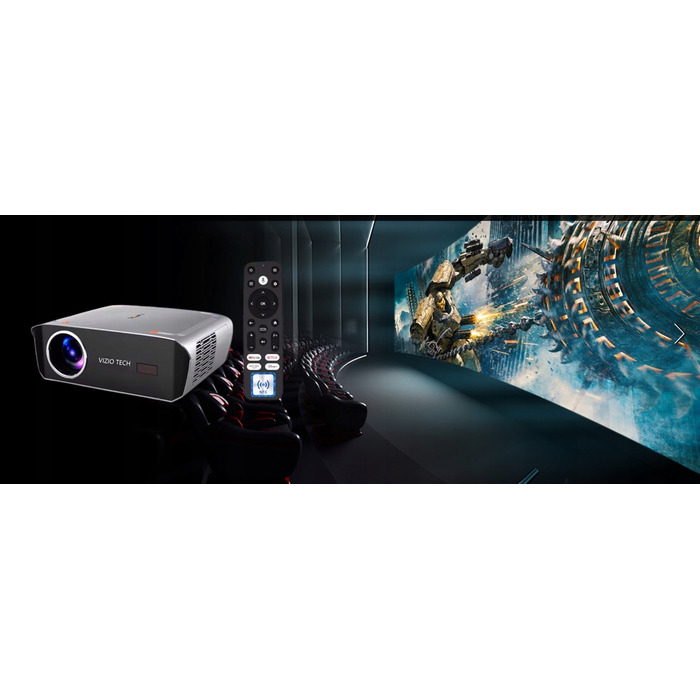 Проектор VIZIO TECH LED 46500 лм, Android TV 14, FHD 4K, сірий