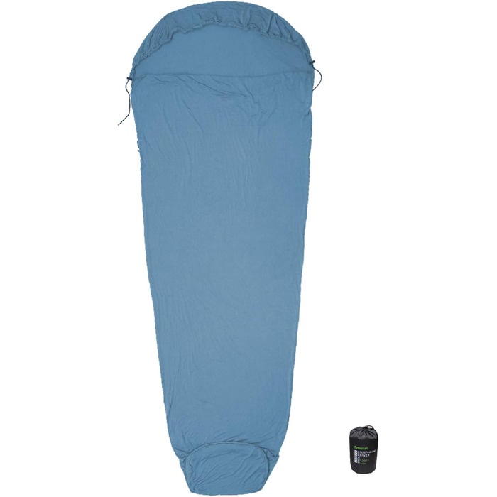 BROWINT Bamboo Travel Bed Sheets, Stretchy Jersey Sleeping Bag for Hotels, Inner Sleeping Bag for Travel and Camping, Rectangular with Pillow Pocket; Breathable, Mummy Sleeping Bag with Hood