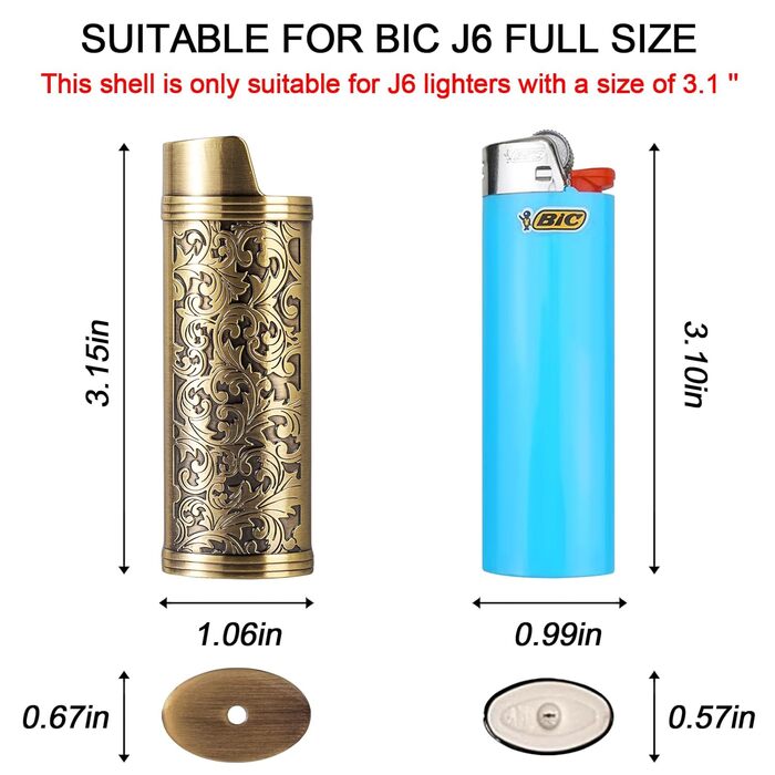 Вінтажне металеве етолюшка для сигарет з запальничкою J6, вміщує 12 шт. сигарет (100 мм), RFID картки та гроші (Бронза)