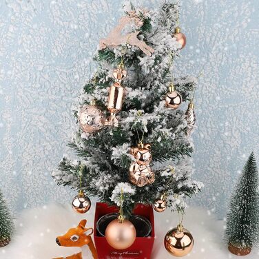 30 шт. Новорічні кулі Рожеве золото, прикраси для ялинки, 3см, 4см, 6см, міцні, для дому та святкування