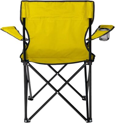 Крісло для кемпінгу JELEX Expedition з підлокотниками та тримачем для напоїв, жовте