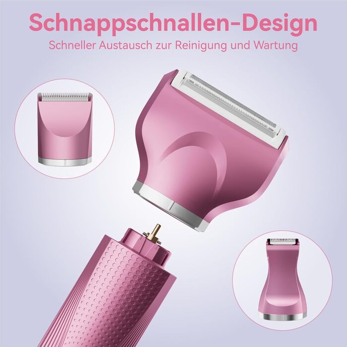 Електричний жіночий набір для гоління: багатофункціональний, для тіла, зони бікіні, USB-C, з чохлом (Рожевий)