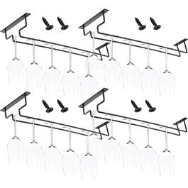 Металевий тримач для келихів вина (4 шт), 40 см, підвісний, для бару, кухні, ресторану
