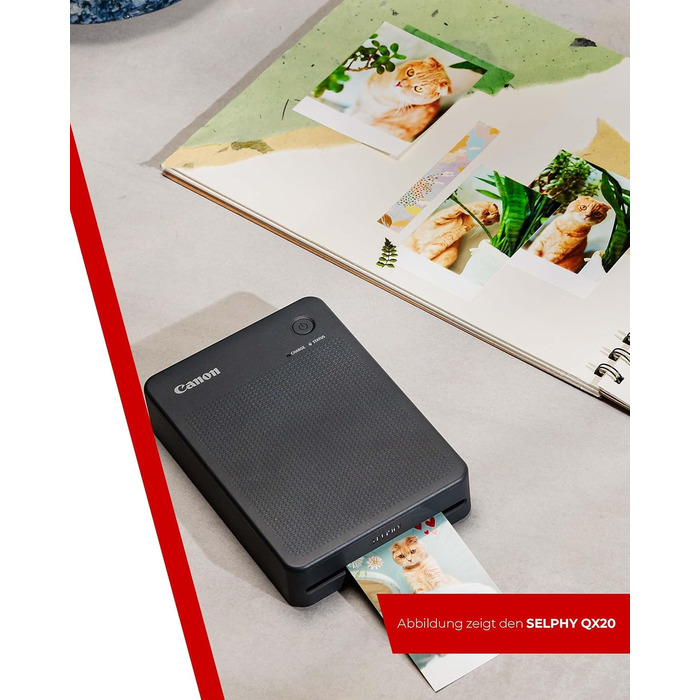 Canon Selphy QX20: Портативний принтер для фотографій з Wi-Fi, термосублімаційний друк, USB-C зарядка, сірий (без чорнил/паперу)