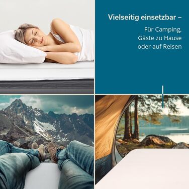 Надувна повітряна матрац Skandika Sveja для кемпінгу (2 особи) з USB-насосом та топером, 204x151x43 см, 300 кг