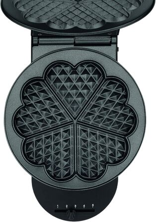 Tefal Heart Waffle Maker WM310D | Makes waffles in heart shape | Variable temperature control for desired browning | Non-stick plates | Batter collection tray | Black | 1000 W