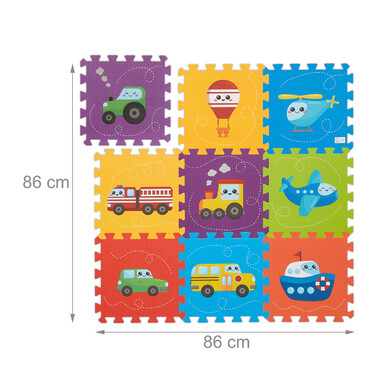 Relaxdays Puzzle Mat with Vehicles