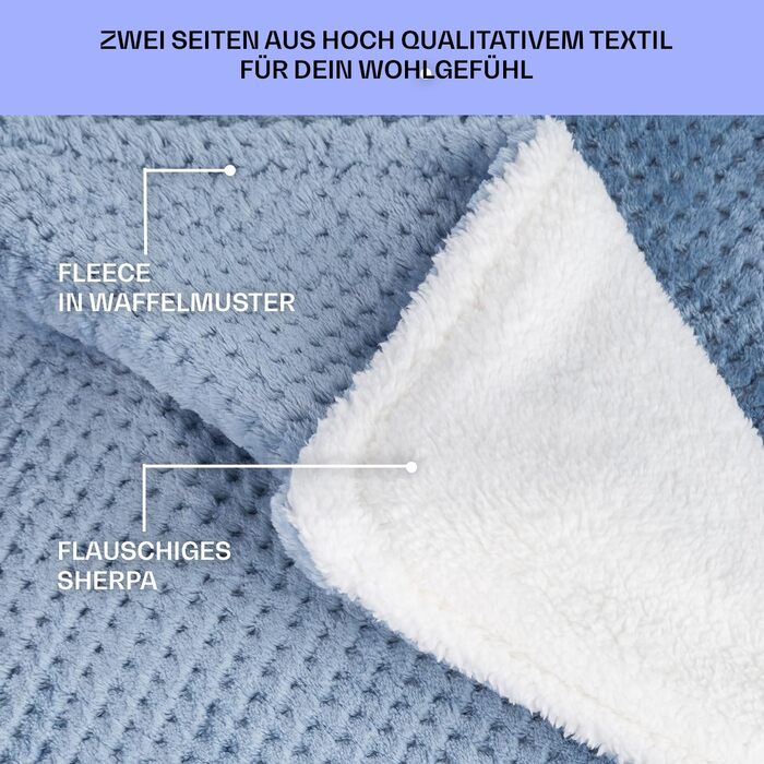 Електрична ковдра Klarstein XXL, 120W, з автовимкненням, для ліжка, дивана та кемпінгу, велика, енергозберігаюча, пральна, 200x180 см, блакитна