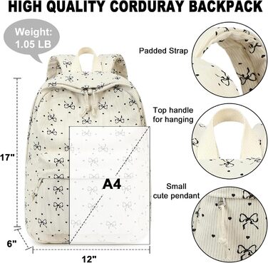 BTOOP Рюкзак унісекс 0122 (1 шт.) 17' з чорним сердечком з бантиком