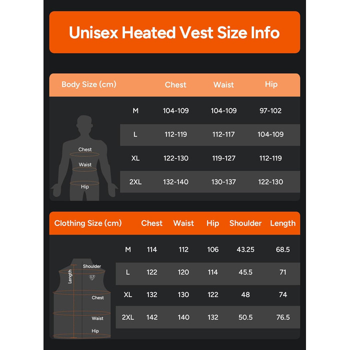 Обогревна жилетка Dr. Prepare для чоловіків та жінок, електроопалювальна жилетка з регулюванням температури, унісекс, з акумулятором, для активного відпочинку, спорту та подорожей (XL, Обогревна жилетка з Powerbank)