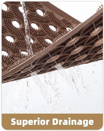 Килимок для порогу COLOR&GEOMETRY Null Geruch TPE Heavy Duty, 43x75 см (60x90 см), коричневий. Екологічний, не потребує догляду, антиковзаючий, для дому та вулиці