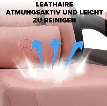 Ігровий крісло GTPLAYER з ергономічним дизайном, підлокітниками, що обертаються, та підніжкою (чорно-рожевий)