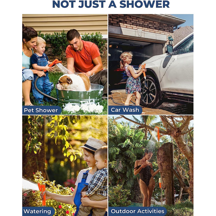 Портативна душова кабіна для кемпінгу Zooma з насосом, для відпочинку на природі, сад, вулиця, акумуляторна