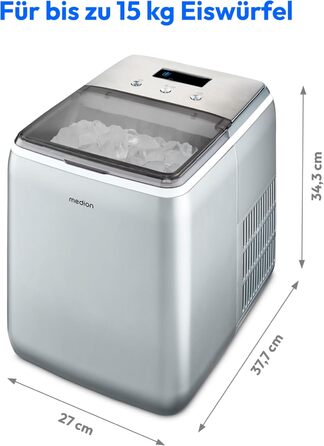 Машина для приготування льоду MEDION MD11960: кубики, подрібнений лід, 2 л бак, самоочищення