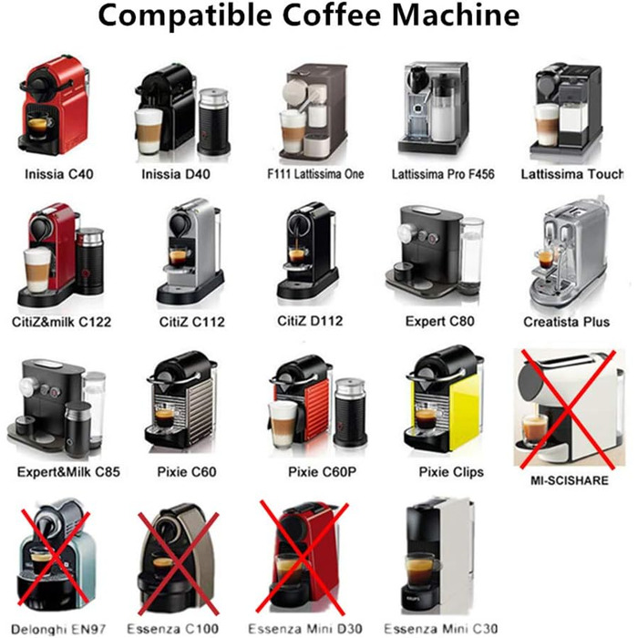 Капсули Cafilas для Nespresso багаторазові, нержавіюча сталь, набір 2 шт. з темпером, ложкою та щіткою
