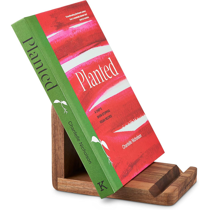 Cole & Mason H722134 Buckland Cookbook Stand and Tablet Stand made of Acacia Wood, Cookbook Holder for Kitchen, Not Dishwasher Safe