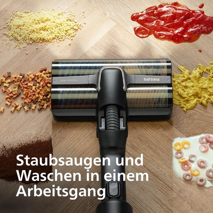 Вертикальний бездротовий пилосос Philips AquaTrio 9000 серії 3-в-1 для сухого та вологого прибирання, чорний