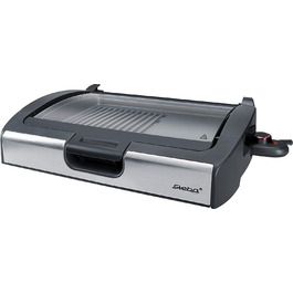 Steba VG 200 Single Tabletop Grill with Glass Lid - 2200W Electric Grill with Hot Zone & Grill Patterned Aluminum Plate