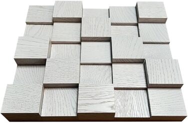 Акустичний диффузор 2D 500 дерев'яна настінна панель 30x30см (Білий)