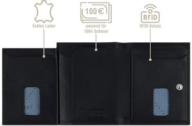 Гаманець Bugatti Secure Slim Mini чорний шкіряний з RFID-захистом для карт Nappa без відділення для монет
