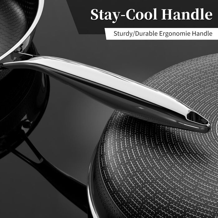 Набір сковорідок Innerwell Hybrid Edelstahl Profi 20+24+28 см - індукційні, з антипригарним покриттям Titan-Keramik, для всіх плит, PFOA-free