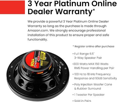 Автомобільна акустика Boss Audio Chaos Series, 3-смугові, 16,5 см (6,5 дюйма), одна колонка